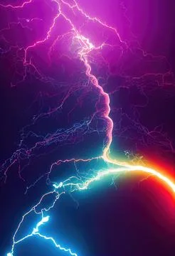 Rainbow Electric storm Stock Illustration