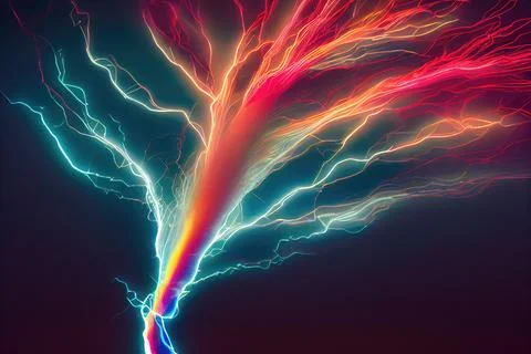 Rainbow Electricity Stock Illustration