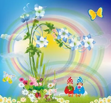 Rainbow elves Stock Illustration