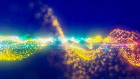 Rainbow energy glowing magic waves high tech digital iridescent with light ra Stock Illustration