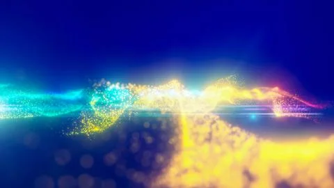Rainbow energy glowing magic waves high tech digital iridescent with light ra Illustrazione stock