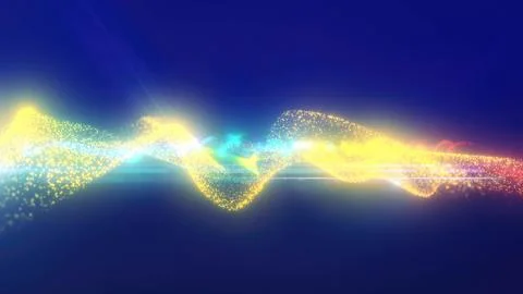 Rainbow energy glowing magic waves high tech digital iridescent with light .. Stock Illustration