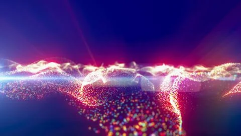 Rainbow energy glowing magic waves high tech digital iridescent with light .. 写真素材