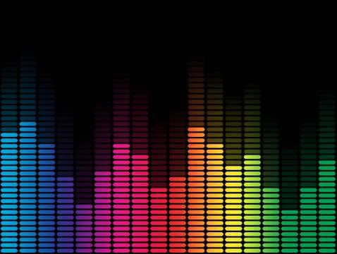 Rainbow Equalizer with Black Background Stock Illustration