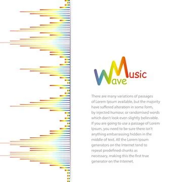 Rainbow equalizer element on white background. Pulse music player banner. Audio Stock Illustration