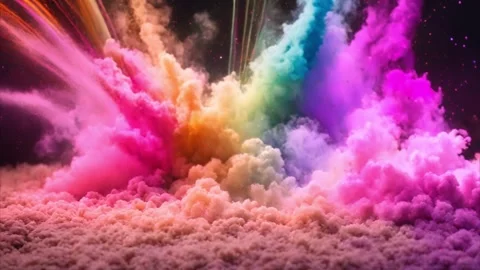 Rainbow Explosion Cloud Stock Footage 284572708