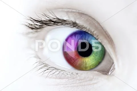 Rainbow eye closeup Stock Illustration