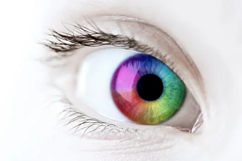 Rainbow eye closeup Stock Illustration