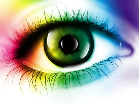 Rainbow eye Stock Illustration