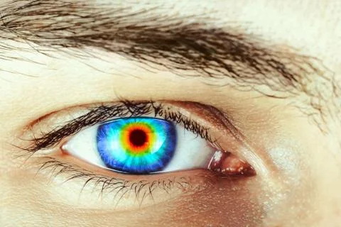 Rainbow in the eye Stock Photos