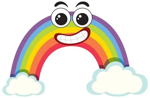 Rainbow with facial expression Stock Illustration