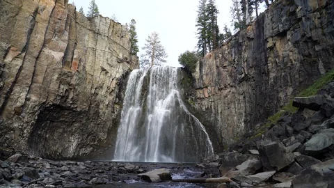 Rainbow Falls in Devils Postpile National Monument Stock Footage 122452140