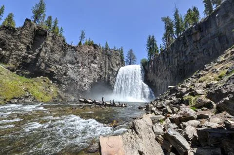 Rainbow falls, devil's postpile national monument Stock Photos