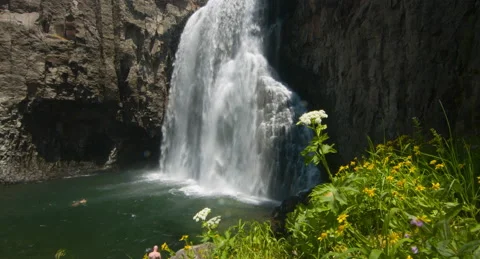 Rainbow Falls in Mammoth Mountain Stock Footage 142724641