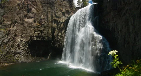 Rainbow Falls in Mammoth Mountain Stock Footage 142724706