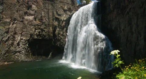 Rainbow Falls in Mammoth Mountain Stock Footage 142725633