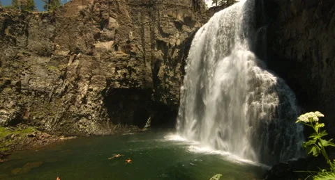 Rainbow Falls in Mammoth Mountain Stock Footage 142725826