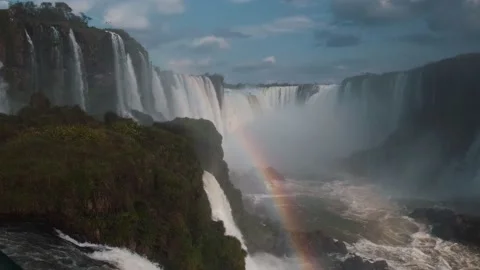Rainbow falls in the morning Stock Footage 138070784