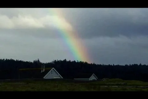 Rainbow with Fast Storm Clouds Stock Footage