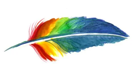 Rainbow feather Stock Illustration