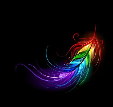 Rainbow Feather Stock Illustration