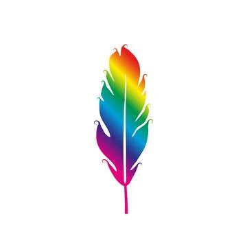 Rainbow feather. Stock Illustration