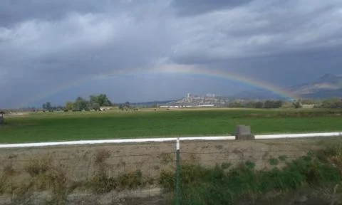Rainbow in a field Stock Photos