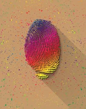 Rainbow finger print. Stock Illustration