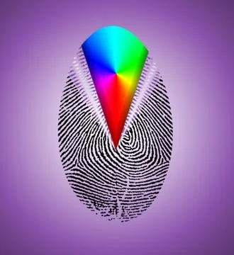 Rainbow fingerprint Stock Illustration