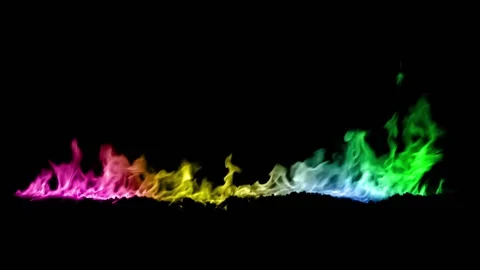 Rainbow Fire flame burn loop Video stock 145932839