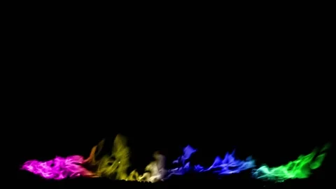 Rainbow Fire flame burn loop Stock Footage 145932909