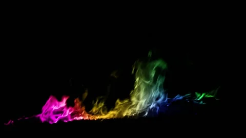 Rainbow Fire flame burn loop Video stock 145932910