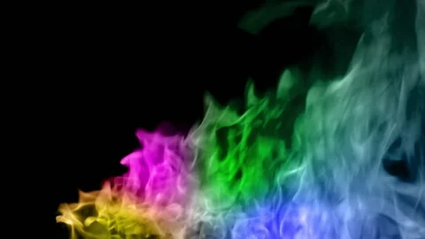 Rainbow Fire flame burn loop Stock Footage 145933020