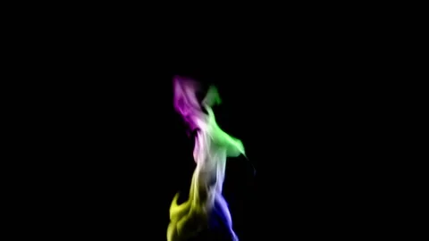 Rainbow Fire flame burn loop Stock Footage 145933105
