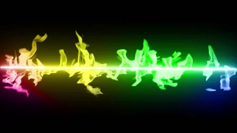 Rainbow Fire flame burn loop animation Stock Footage 145999836