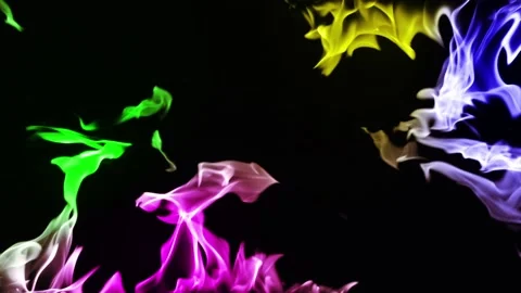 Rainbow fire flame effect animation Stock Footage 145894907