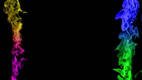 Rainbow Fire flame loop animation Stock Footage 145933231