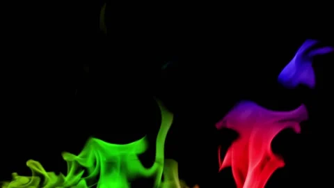 Rainbow Fire flame loop animation Stock Footage 145933336