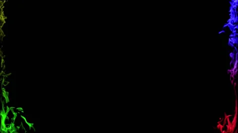 Rainbow Fire flame loop animation Stock Footage 145933355