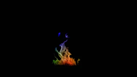Rainbow Fire flame loop animation Video stock 145933380