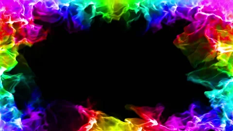 Rainbow fire side corner loop animation Stock Footage 148841041