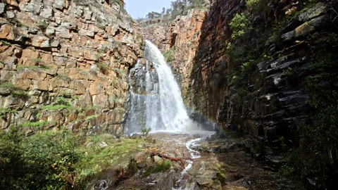 Rainbow at First Falls, Morialta Conservation Park, South Australia 4K Stock Footage 340320070