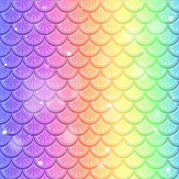 Rainbow fish scale seamless pattern background Ilustración de archivo