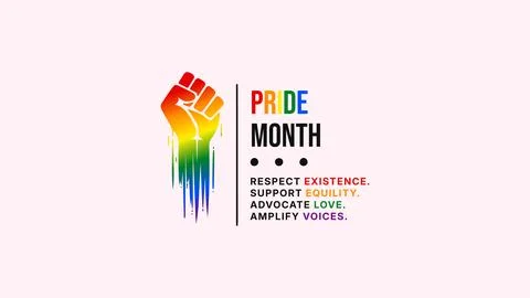 Rainbow Fist Pride Month Support Design Stock Illustration