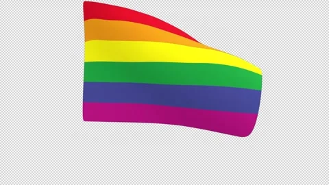 Rainbow flag – 3d render looped with alpha channel. Video stock 335006829
