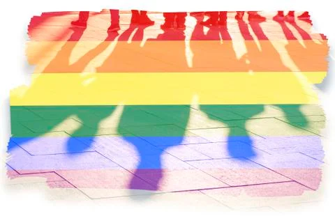 Rainbow flag and shadows concept picture Stock Photos