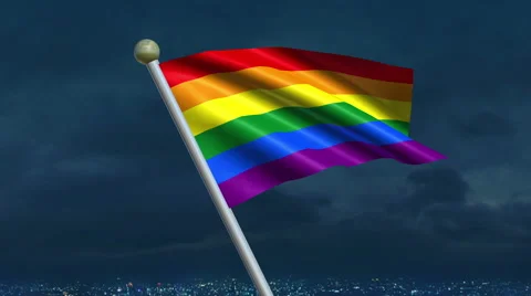 Rainbow Flag Animation Vídeo Stock 40330554