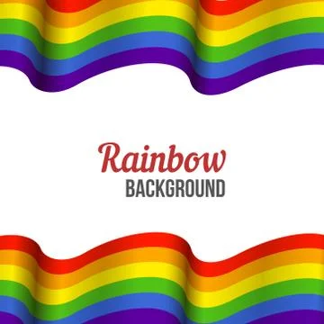 Rainbow flag background, waving LGBT flag on white Stock Illustration