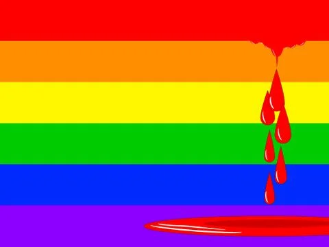 Rainbow flag bleeding. Stock Illustration