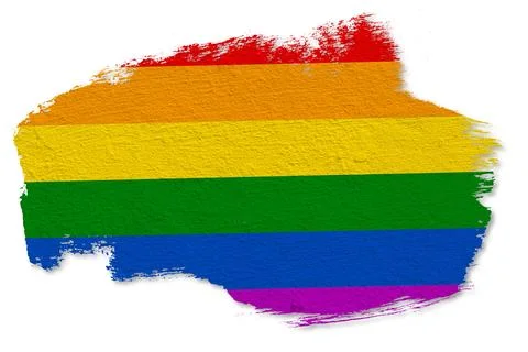Rainbow flag brush stroke expressing Lgbtq pride concept Stock Illustration